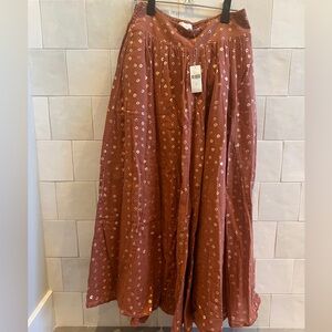Anthropology maxi skirt in color, terra-cotta size extra small new with tags